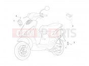 kezelőszervek - akkumulátor - Piaggio Zip 50 2T 2009