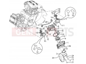 Throttle body - Injector - Induction joint - Aprilia SRV 850 2014