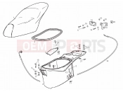 Saddle - Helmet compartment - Derbi Atlantis 50 2T Bullet 2003