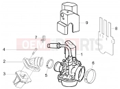 GILERA Stalker 50 Carburettor, assembly - Union pipe
