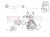 gilera 2008 Storm 50 Carburettor, assembly - Union pipe