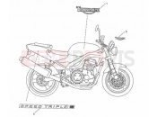 Triumph 2004 SPEED TRIPLE 141872 > 210444 Bodywork Decals