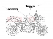 Triumph 2012 SPEED TRIPLE 461332 > 735437 Decals 657552