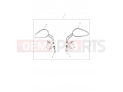 Triumph 2020 STREET TWIN Teardrop Mirrors, Cast, Black