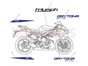Triumph 2013 DAYTONA 675 from VIN 564948 Decals 657136