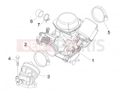 gilera 2007 Runner 125 Race VX 4T Carburettor, assembly - Union pipe