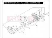 Harley-Davidson 2008 SOFTAIL NIGHT TRAIN  - FXSTB FRONT BRAKE CALIPER - ALL MODELS EXCEPT FLSTSB