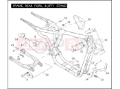 Harley-Davidson 2006 SPORTSTER SPORTSTER 1200 CUSTOM  - XL1200C FRAME, REAR FORK, & JIFFY STAND