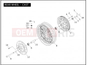 Harley-Davidson 2005 DYNA DYNA WIDE GLIDE  - FXDWG REAR WHEEL - CAST
