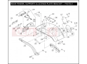 Harley-Davidson 2005 SOFTAIL NIGHT TRAIN  - FXSTB REAR FENDER, SUPPORTS & LICENSE PLATE BRACKET - FXSTD/I