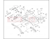 Harley-Davidson 2003 SOFTAIL SOFTAIL DEUCE  - FXSTD REAR FENDER, SUPPORTS & LICENSE PLATE BRACKET - FXSTD/I