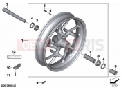 Cast wheel, RDC, front | Cast wheel, RDC, front - BMW Motorrad K 1600 GT 22 (0F21, 0F23) 2020