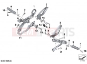 BMW Motorrad BMW 2022 M models M 1000 RR (0E71,0E73) Footrest, front | Footrest, front