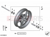 Cast rim, front 2 | Cast rim, front 2 - BMW Motorrad R 1250 RS 19 (0J81, 0J83) 2021