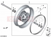 BMW Motorrad BMW 2021 R models R nineT 20 (0L71,0L73) Spoked wheel, front | Spoked wheel, front