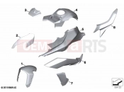 BMW Motorrad BMW 2023 S models S 1000 XR (0E41, 0E43) Painted parts YN2H Icegrey solid | Painted parts YN2H Icegrey solid