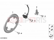 BMW Motorrad BMW 2023 S models S 1000 XR (0E41, 0E43) Rotational-speed sensor, rear | Rotational-speed sensor, rear