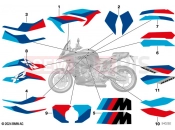 BMW Motorrad BMW 2024 M models M 1000 XR (0E91, 0E93) Sticker, YN3H, Light white