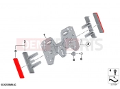 BMW Motorrad BMW 2024 M models M 1000 XR (0E91, 0E93) Number plate baseplate, reflectors