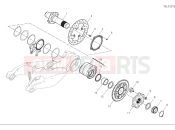 DUCATI 2025 Panigale V2 Superquadro Final Edition Rear wheel spindle
