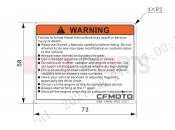CFMOTO 2023 MOTORCYCLE 450 SR S (CF400-9F [EU5] ) WARNING DECAL - F19-1