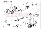 CFMOTO 2021 ATV CFORCE 625 (CF600AU-3LF) MIDDLE PLASTICS - F04-3