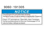 CFMOTO 2019 UTV UFORCE 550 (CF500UU) WARNING DECAL, DASHBOARD(CANADA) - F19-K