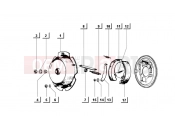 BRAKE DRUM - BRAKE JAWS - Ape MIX 50CC 2T 1998-2008